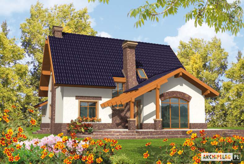 Projekt domu Nastka G1 (z piwnicą) - wizualizacja ogrodowa