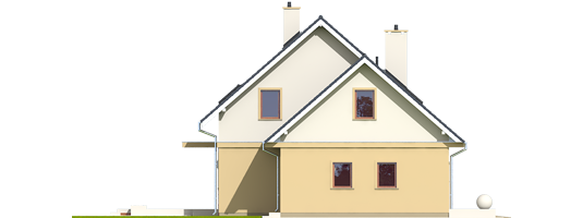 Justi II G1 - Projekt domu Jurek II G1 - elewacja lewa