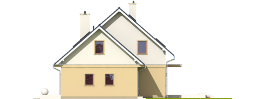 Justi II G1 - Projekt domu Jurek II G1 - elewacja lewa