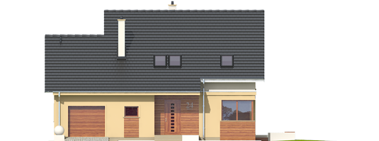 Justi II G1 - Projekt domu Jurek II G1 - elewacja frontowa