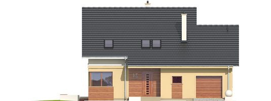 Justi II G1 - Projekt domu Jurek II G1 - elewacja frontowa