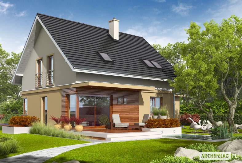 Projekt domu Jurek II G1 - wizualizacja ogrodowa