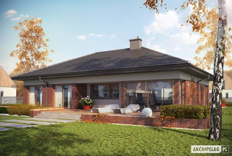 Projekt domu Dominik G2 (wersja B) MULTI-COMFORT - wizualizacja ogrodowa