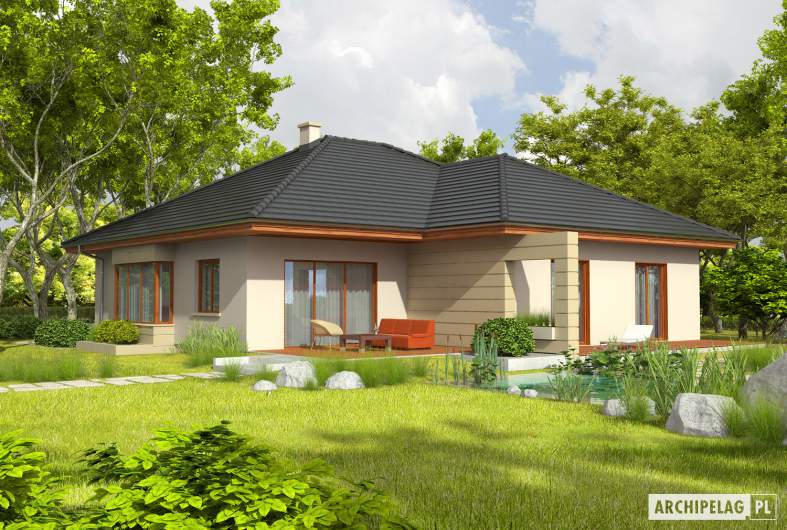 Projekt domu Kornelia III G2 - wizualizacja ogrodowa