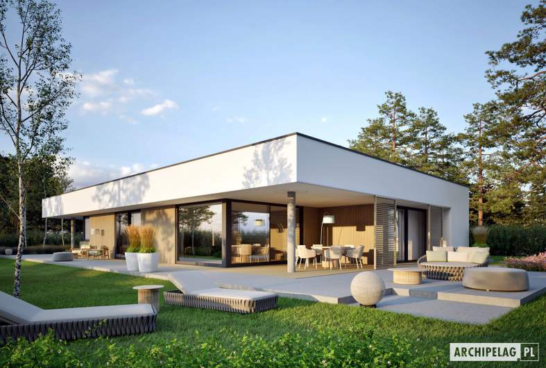 Projekt domu EX 21 G2 ENERGO PLUS - wizualizacja ogrodowa