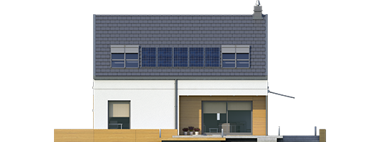 E10 ENERGO PLUS - Projekt domu E10 ENERGO PLUS - elewacja tylna