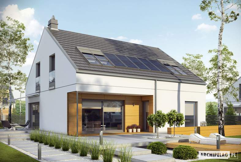 Projekt domu E10 ENERGO PLUS - wizualizacja ogrodowa