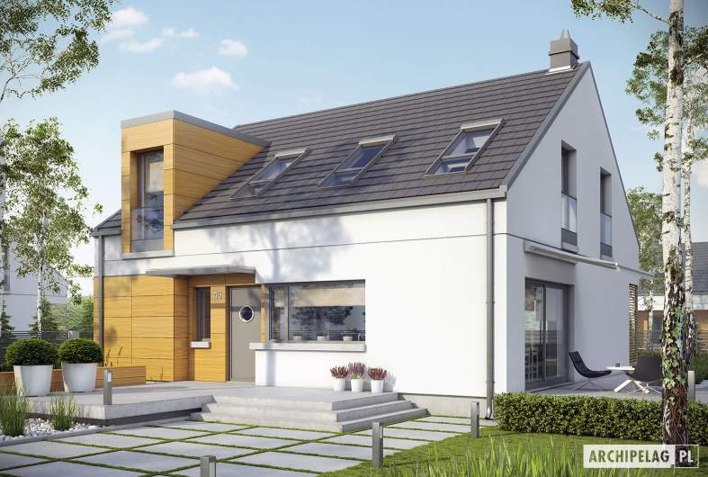 Projekt domu E10 ENERGO PLUS - wizualizacja frontowa