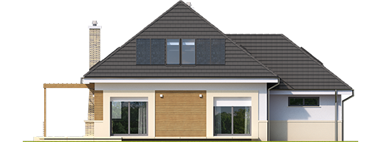 Nicki A ENERGO - Projekty domów ARCHIPELAG - Niki G1 (wersja A) ENERGO - elewacja tylna