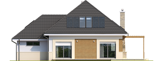 Nicki A ENERGO - Projekty domów ARCHIPELAG - Niki G1 (wersja A) ENERGO - elewacja tylna