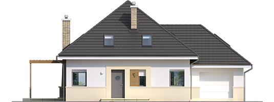Nicki A ENERGO - Projekty domów ARCHIPELAG - Niki G1 (wersja A) ENERGO - elewacja frontowa