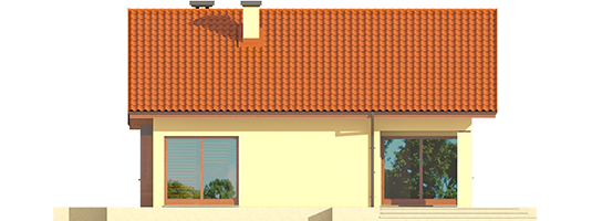 Tori III ECONOMIC B - Projekt domu Tori III ECONOMIC (wersja B) - elewacja tylna