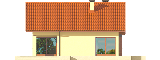 Tori III ECONOMIC B - Projekt domu Tori III ECONOMIC (wersja B) - elewacja tylna