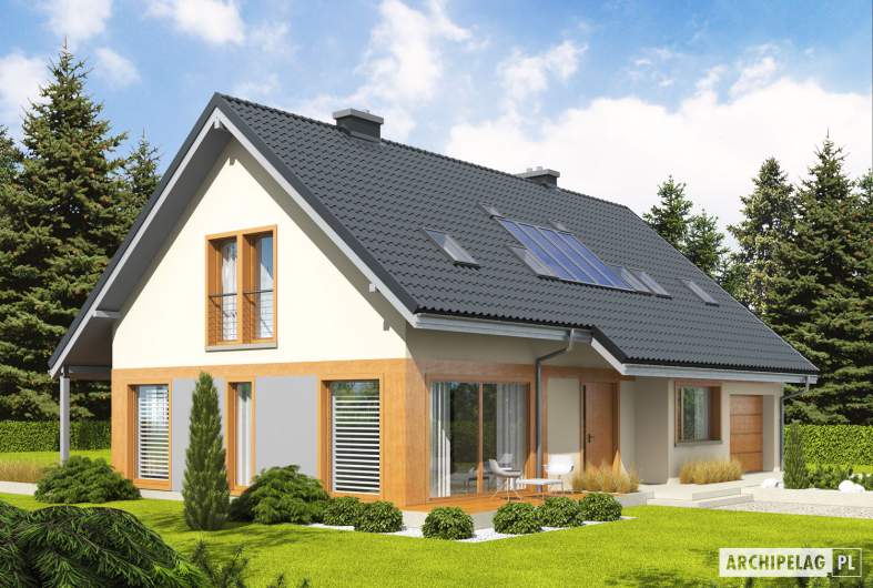 Projekt domu Amber G1 - Projekty domów ARCHIPELAG - Amber G1 - wizualizacja frontowa