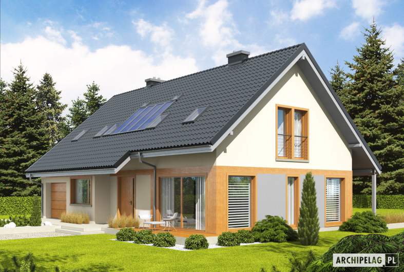 Projekt domu Amber G1 - Projekty domów ARCHIPELAG - Amber G1 - wizualizacja frontowa