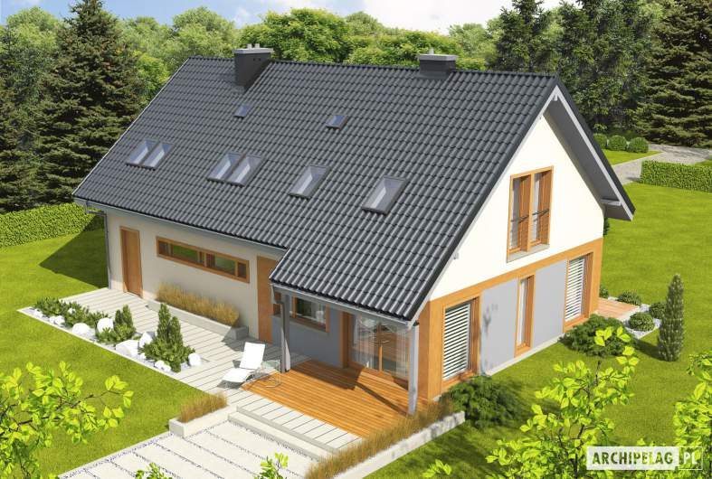 Projekt domu Amber G1 - Projekty domów ARCHIPELAG - Amber G1 - widok z góry