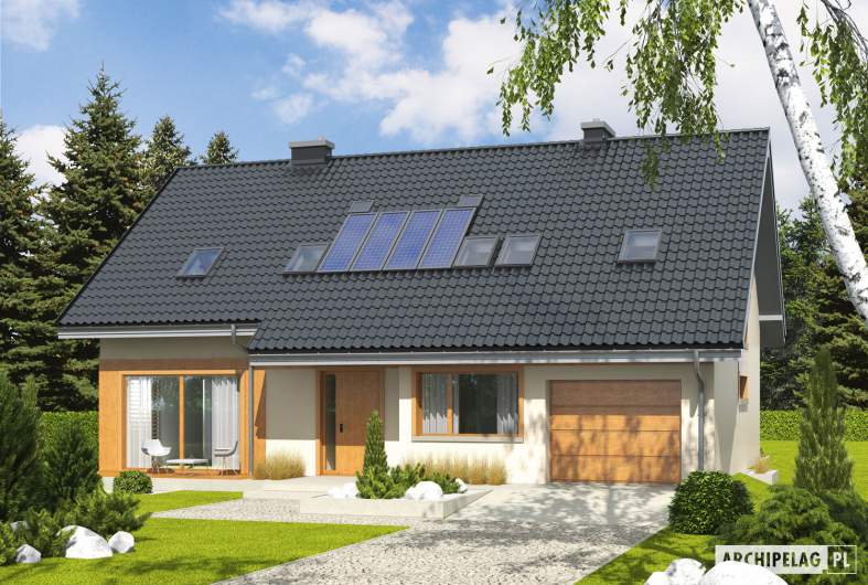 Projekt domu Amber G1 - Projekty domów ARCHIPELAG - Amber G1 - wizualizacja frontowa