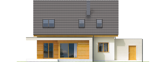 Nikodem G1 - Projekt domu Nikodem G1 - elewacja tylna