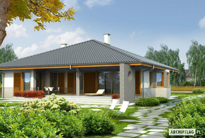 Projekt domu Florenc - wizualizacja ogrodowa