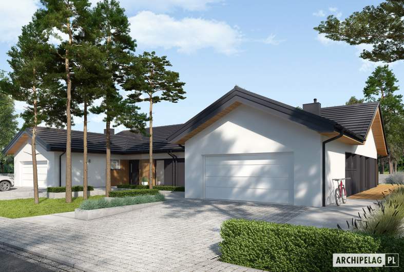 Projekt domu Simon IV G2 (bliźniak) - wizualizacja frontowa