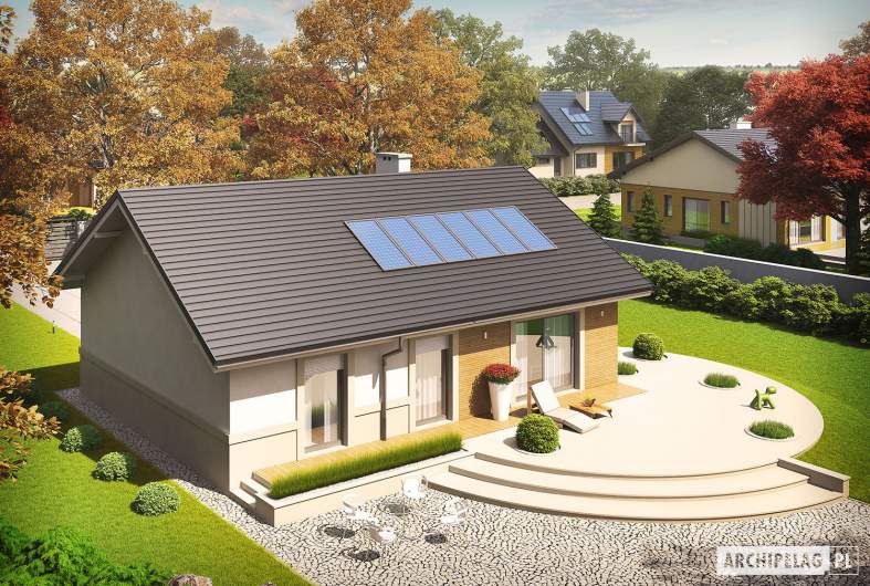 Projekt domu Kornel ENERGO - widok z góry lewy