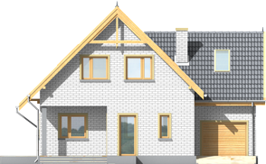 Snowtake G1 - Projekt domu Śnieżka G1 - elewacja frontowa