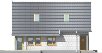 Snowtake G1 - Projekt domu Śnieżka G1 - elewacja prawa