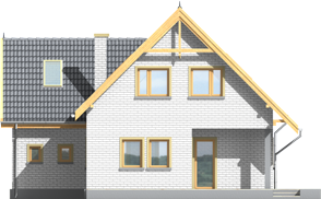 Snowtake G1 - Projekt domu Śnieżka G1 - elewacja tylna