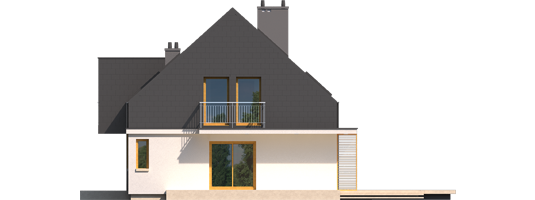 E3 ECONOMIC B - Projekt domu E5 G1 ECONOMIC (wersja B) - elewacja lewa