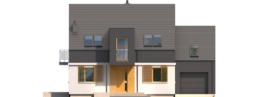 E3 ECONOMIC B - Projekt domu E5 G1 ECONOMIC (wersja B) - elewacja frontowa