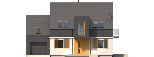 E3 ECONOMIC B - Projekt domu E5 G1 ECONOMIC (wersja B) - elewacja frontowa