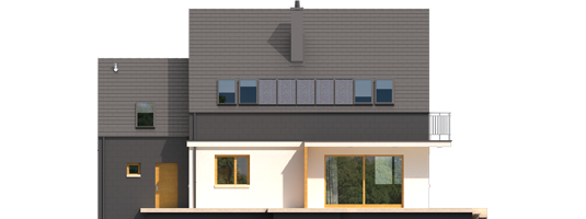 E3 ECONOMIC B - Projekt domu E5 G1 ECONOMIC (wersja B) - elewacja tylna