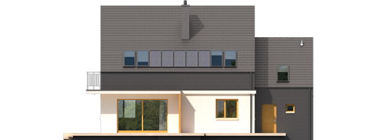 E3 ECONOMIC B - Projekt domu E5 G1 ECONOMIC (wersja B) - elewacja tylna