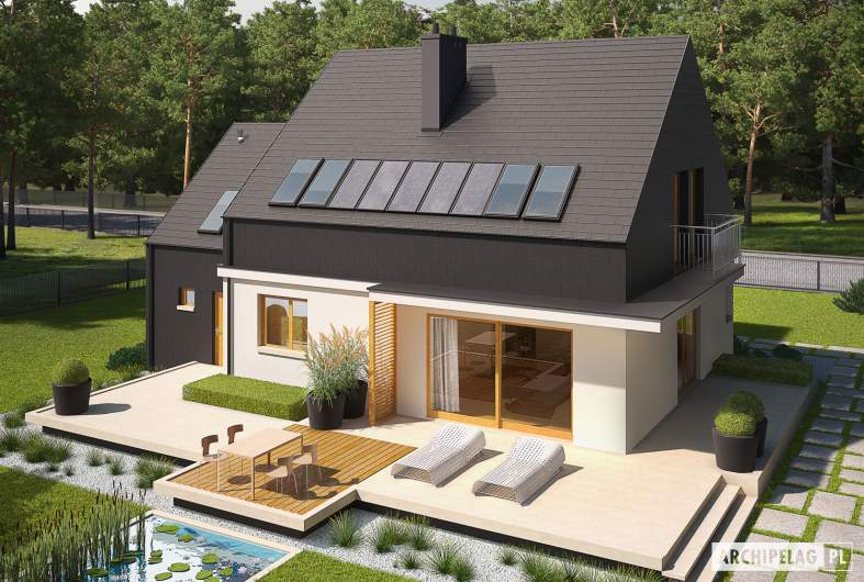 Projekt domu E5 G1 ECONOMIC (wersja B) - widok z góry