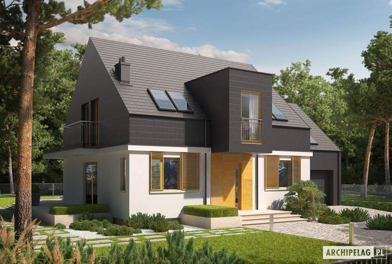 Projekt domu E5 G1 ECONOMIC (wersja B) - wizualizacja frontowa