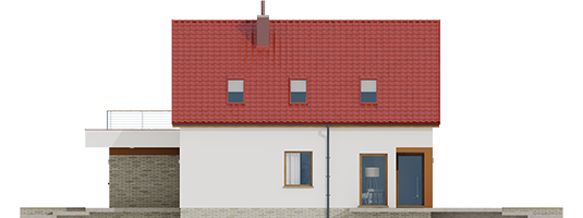E13 II G1 ECONOMIC - Projekt domu E13 II G1 ECONOMIC - wizualizacja lewa
