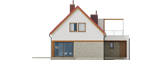 E13 II G1 ECONOMIC - Projekt domu E13 II G1 ECONOMIC - wizualizacja tylna