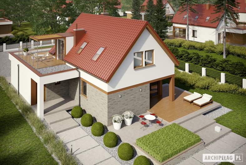 Projekt domu E13 II G1 ECONOMIC - widok z góry