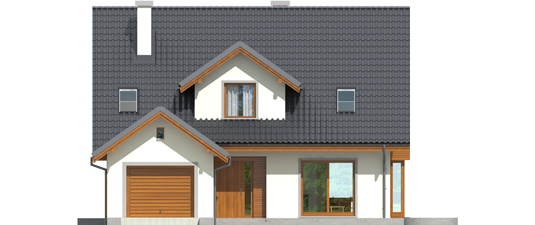 Kaline G1 - Projekt domu Kalina (nowa) G1 - elewacja frontowa