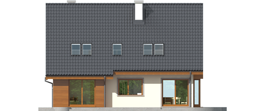 Kaline G1 - Projekt domu Kalina (nowa) G1 - elewacja tylna