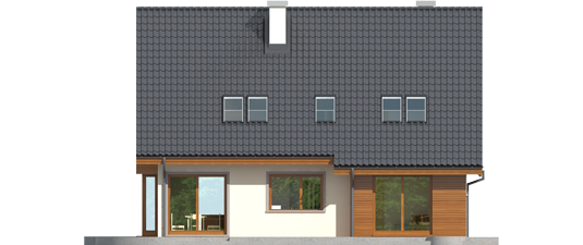 Kaline G1 - Projekt domu Kalina (nowa) G1 - elewacja tylna