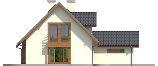 Kaline G1 - Projekt domu Kalina (nowa) G1 - elewacja lewa