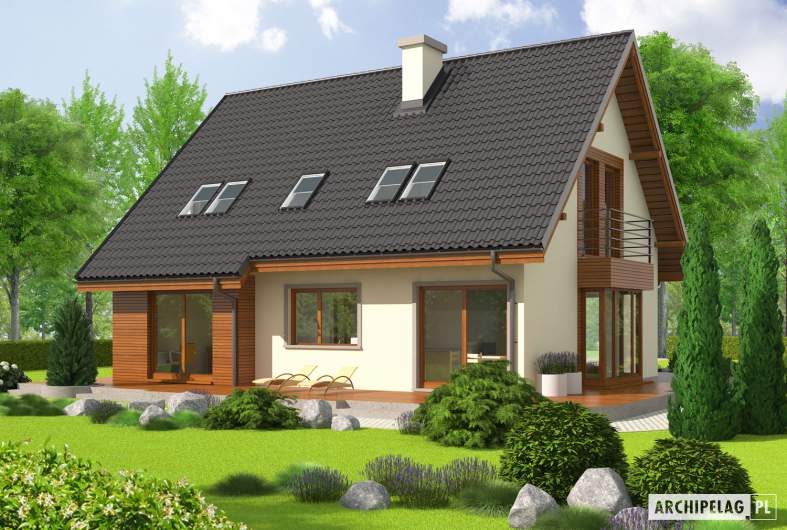 Projekt domu Kalina (nowa) G1 - wizualizacja ogrodowa