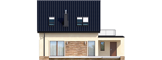 E14 III G1 ECONOMIC - Projekty domów ARCHIPELAG - E14 III G1 ECONOMIC - elewacja tylna