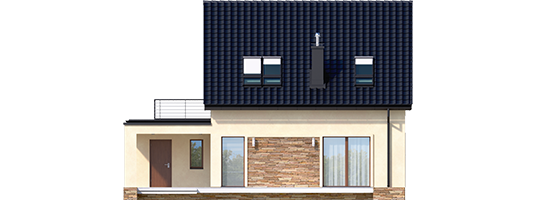 E14 III G1 ECONOMIC - Projekty domów ARCHIPELAG - E14 III G1 ECONOMIC - elewacja tylna