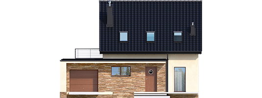 E14 III G1 ECONOMIC - Projekty domów ARCHIPELAG - E14 III G1 ECONOMIC - elewacja frontowa