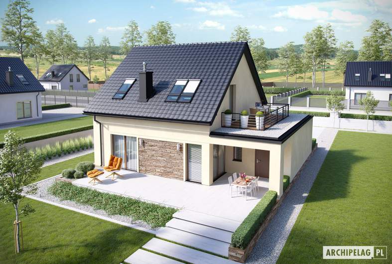 Projekt domu E14 III G1 ECONOMIC - Projekty domów ARCHIPELAG - E14 III G1 ECONOMIC - widok z góry