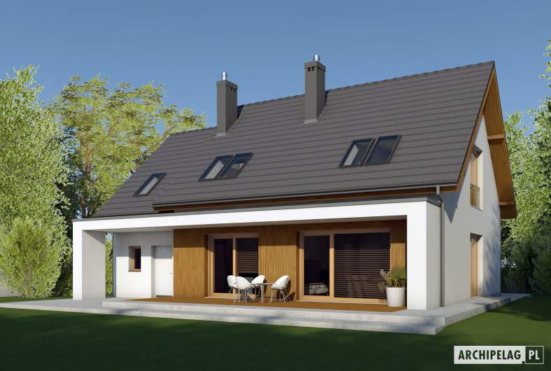Projekt domu Iga II G1 - wizualizacja ogrodowa