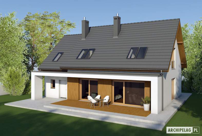 Projekt domu Iga II G1 - wizualizacja ogrodowa