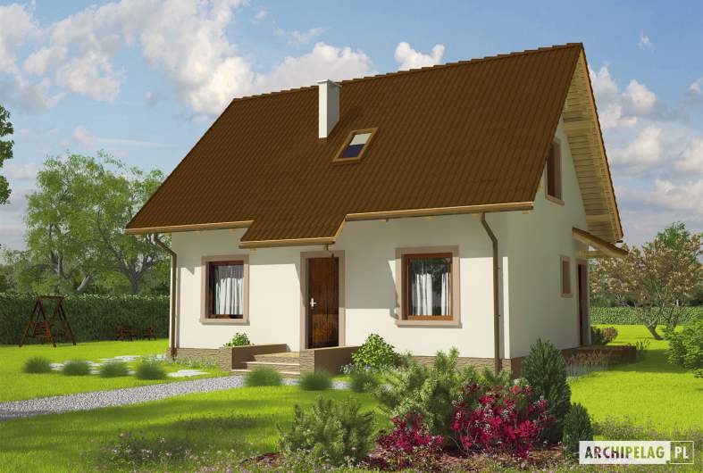 Projekt domu Celinka Mocca - wizualizacja frontowa